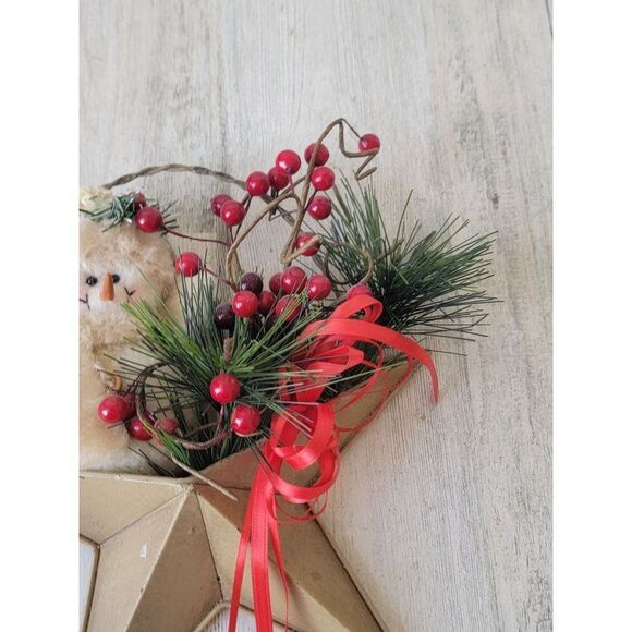 Snowman mistletoe star ornament hanging decor home xmas - Picture 4 of 9